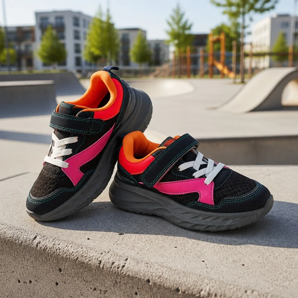 NWOB Girls Lightweight Hook and Loop Sneakers size EU34 UK2 US 3